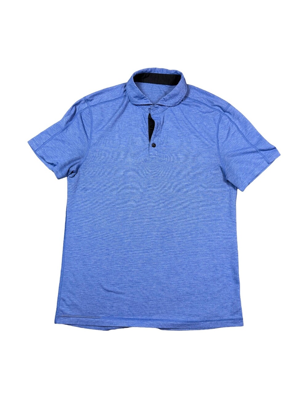 Lululemon Evolution Polo Mens Large Heathered Blue Short Sleeve Golf Performance